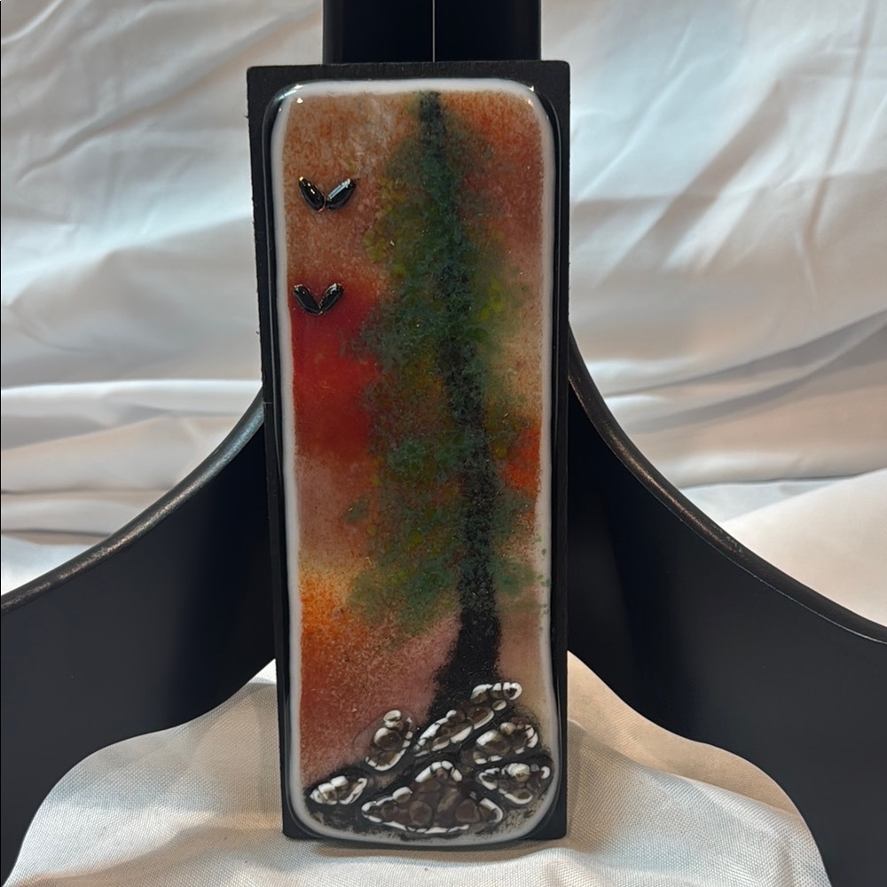 Abstract Tree Glass Art Miniature Panel